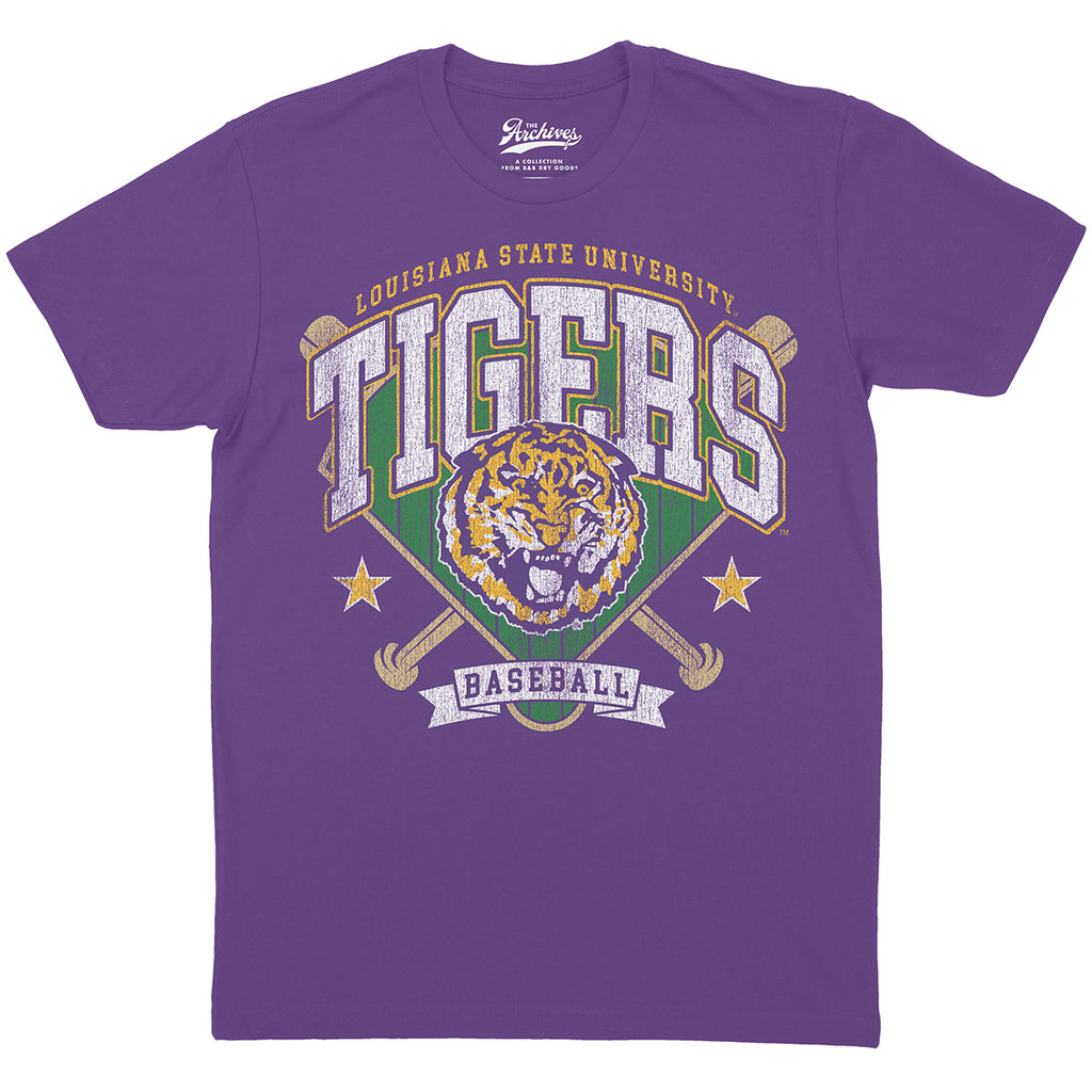 B&B Dry Goods LSU Tigers The Archives Baseball Double Play T-Shirt - P ...