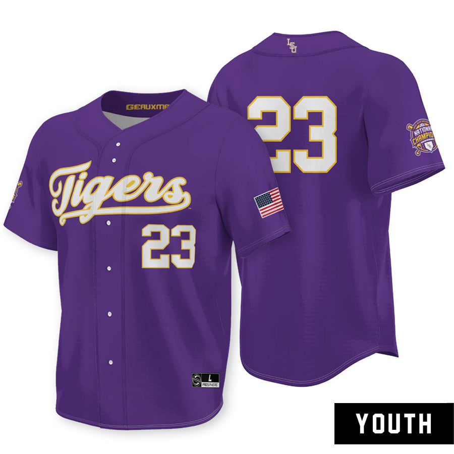 LSU Tigers Colosseum Turf 'n' Turf Baseball Jersey - Purple