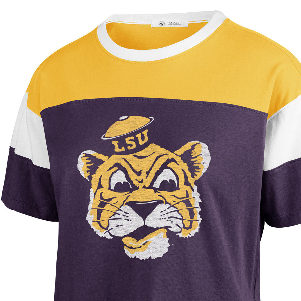 LSU Tigers 47 Brand Round Vault Geaux Frankie Women's T-shirt - Purple