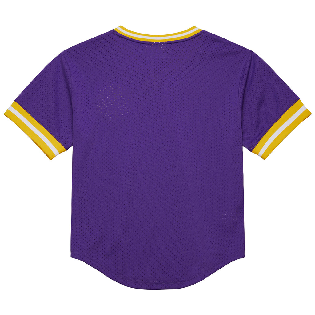 LSU Tigers Mitchell & Ness Round Vault Mesh Throwback V-Neck Mesh Jersey -  Purple