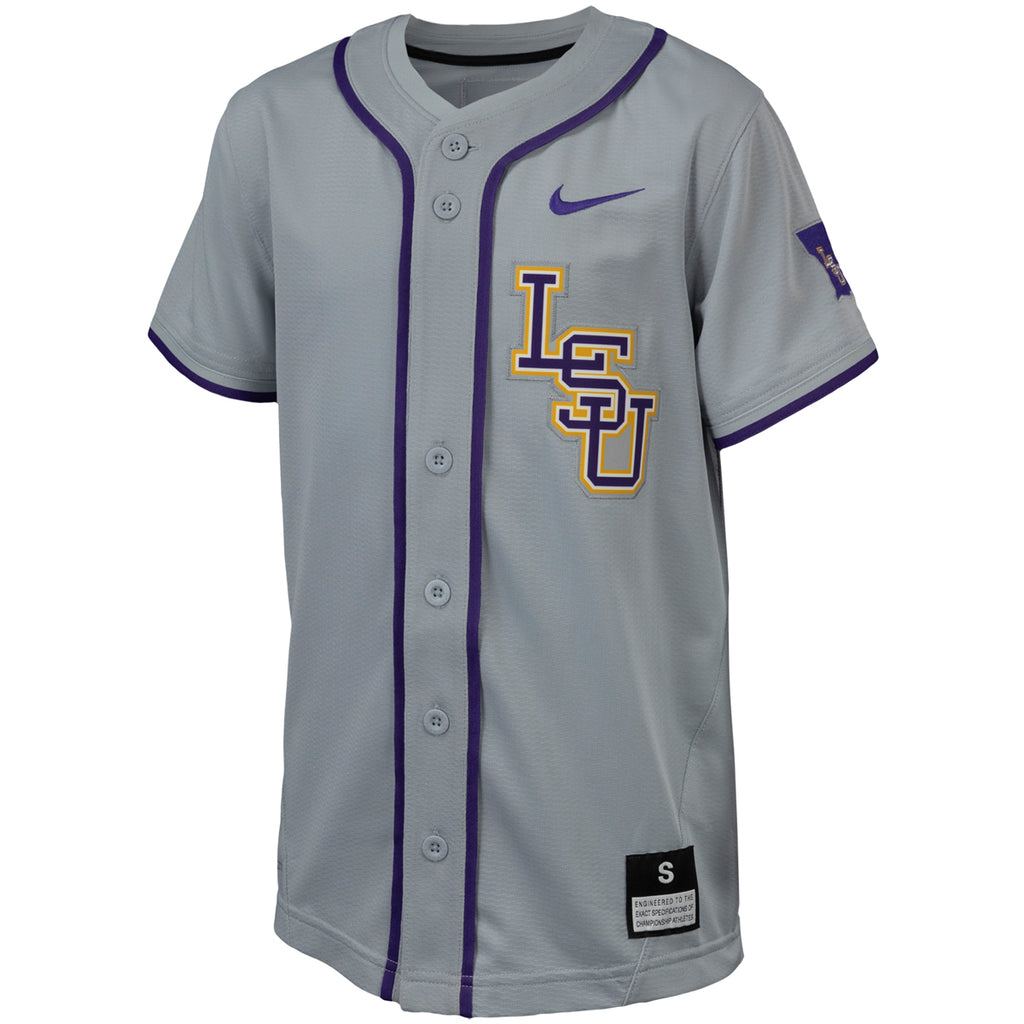 Lsu Tigers Nike Full Button Vapor Performance Replica Baseball Youth J — Bengals And Bandits