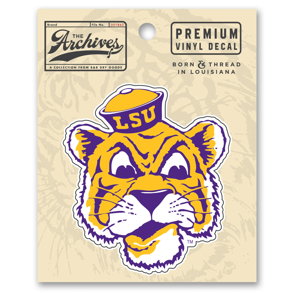 B&B Dry Goods LSU Tigers The Archives Beanie Mike Premium Vinyl Decal ...