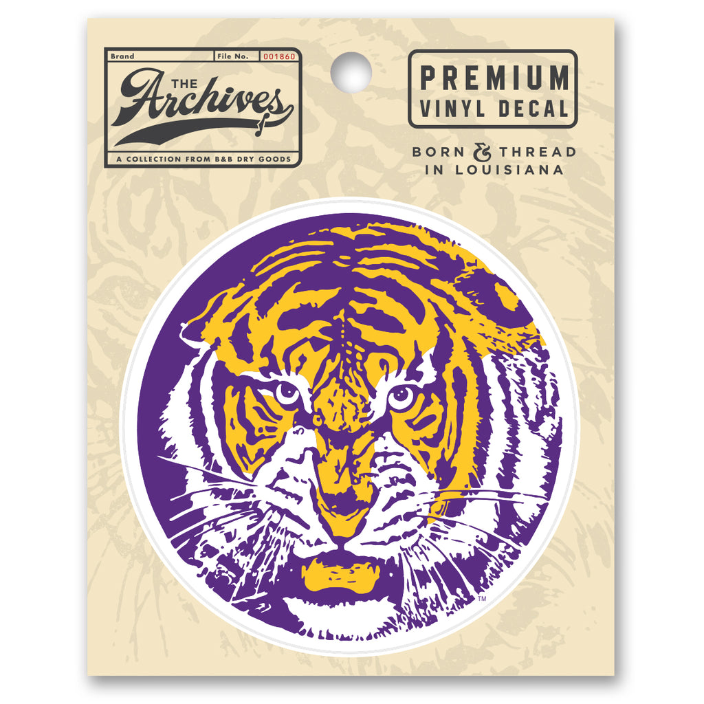 B&B Dry Goods LSU Tigers The Archives Vault Circle Premium Vinyl Decal ...