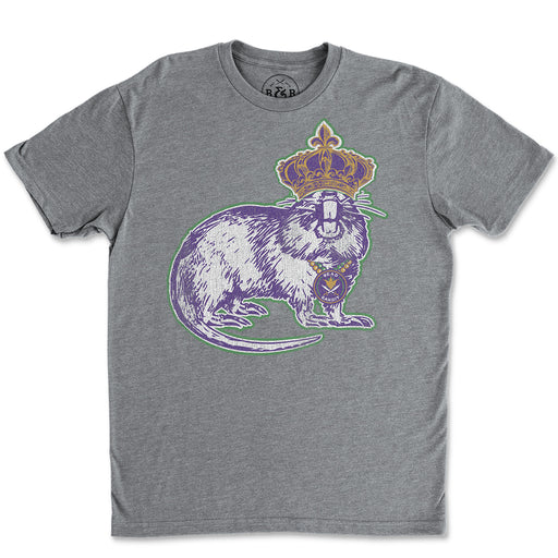 B&B Dry Goods Homegrown Louisiana Mardi Gras Nutria T-Shirt - Heather Grey