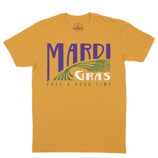 B&B Dry Goods Homegrown Louisiana Mardi Gras 'Pass A Good Time' T-Shirt - Mustard