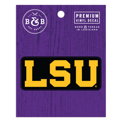 B&B Dry Goods LSU Tigers Athletic Block Premium Vinyl Decal - Black / Gold