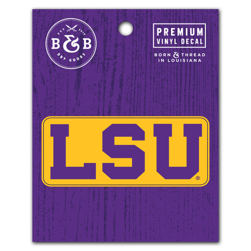 B&B Dry Goods LSU Tigers Athletic Block Premium Vinyl Decal - Purple / Gold