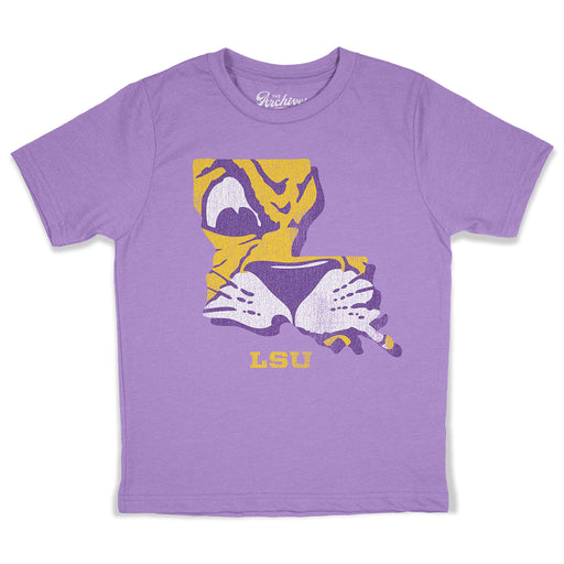 B&B Dry Goods LSU Tigers The Archives Beanie Mike State Youth T-Shirt - Purple Heather