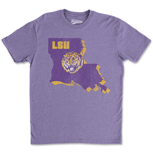 B&B Dry Goods LSU Tigers The Archives Round Vault State T-Shirt - Purple