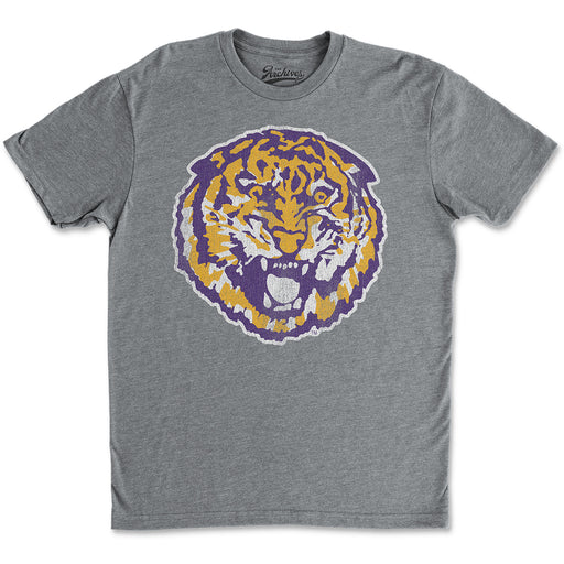 B&B Dry Goods LSU Tigers The Archives Round Vault Tri-Blend T-Shirt - Grey