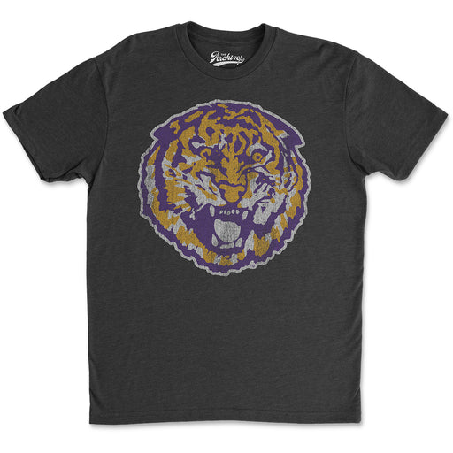 B&B Dry Goods LSU Tigers The Archives Round Vault Tri-Blend T-Shirt - Black