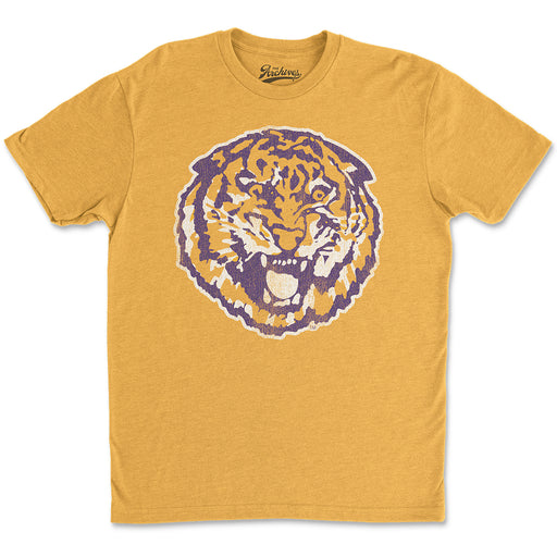 B&B Dry Goods LSU Tigers The Archives Round Vault Tri-Blend T-Shirt - Mustard