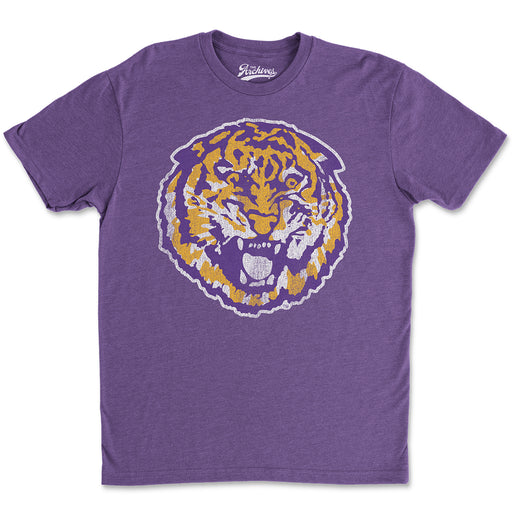 B&B Dry Goods LSU Tigers The Archives Round Vault Tri-Blend T-Shirt - Purple