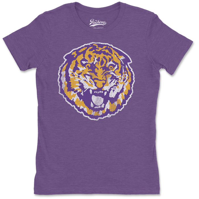 B&B Dry Goods LSU Tigers The Archives Round Vault Women's Tri-Blend T-Shirt - Purple