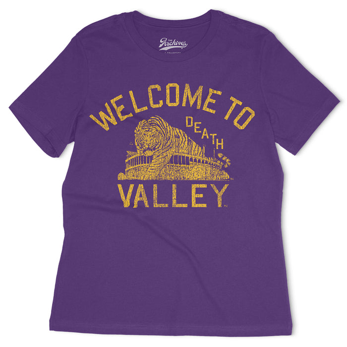 B&B Dry Goods LSU Tigers The Archives Welcome to Death Valley Women's T-Shirt - Purple