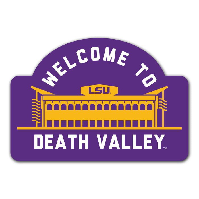 B&B Dry Goods LSU Tigers Welcome to Death Valley Premium Vinyl Decal - Purple