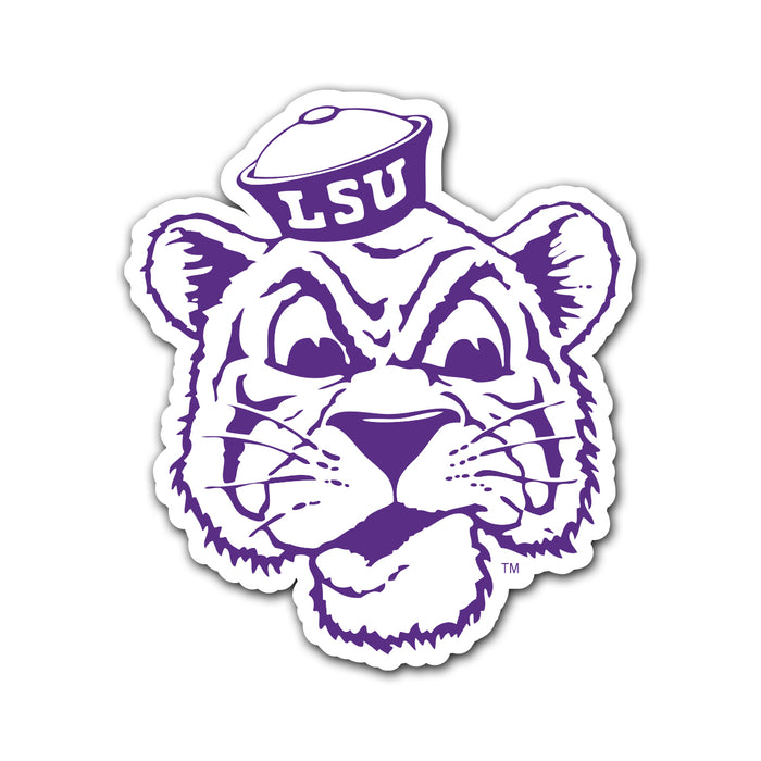 B&B Dry Goods LSU Tigers The Archives Beanie Mike  Premium Vinyl Decal - Purple / White