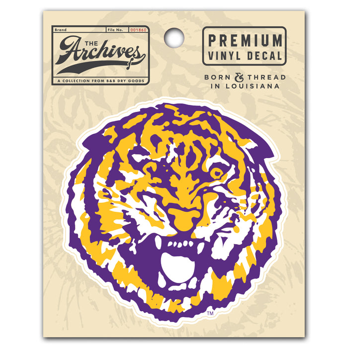 B&B Dry Goods LSU Tigers The Archives Round Vault Premium Vinyl Decal