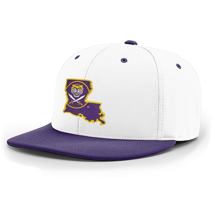 Bengals & Bandits Richardson Pulse R-Flex LA Patch Performance Flexfit Hat - White / Purple