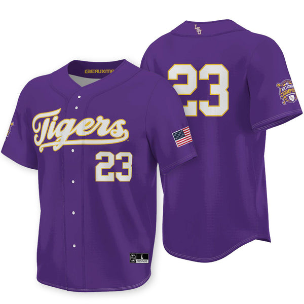 Youth Champion Purple LSU Tigers Jersey T-Shirt