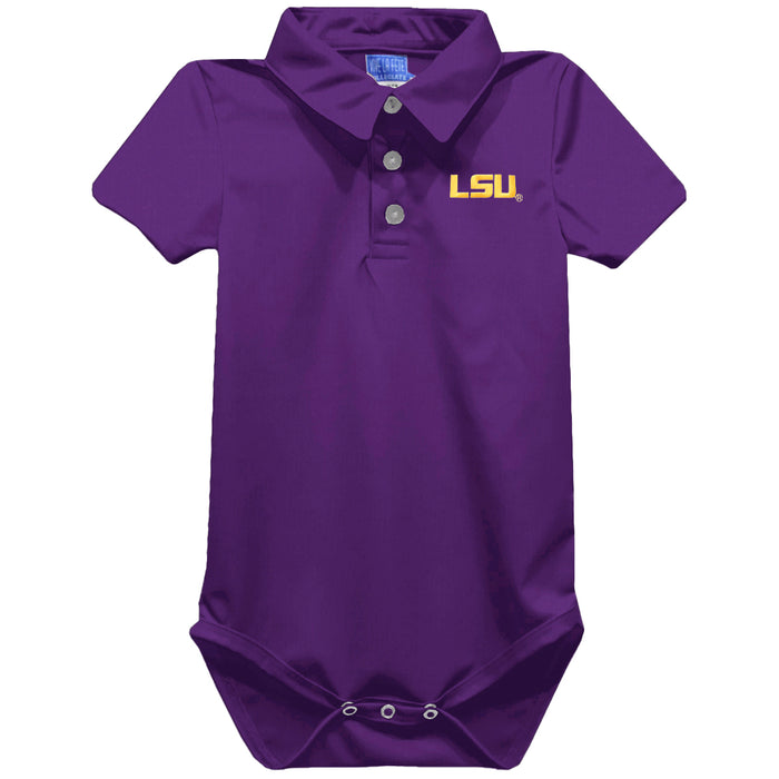 LSU Tigers Vive La Fete Dave Solid Performance Infant Onesie Polo - Purple