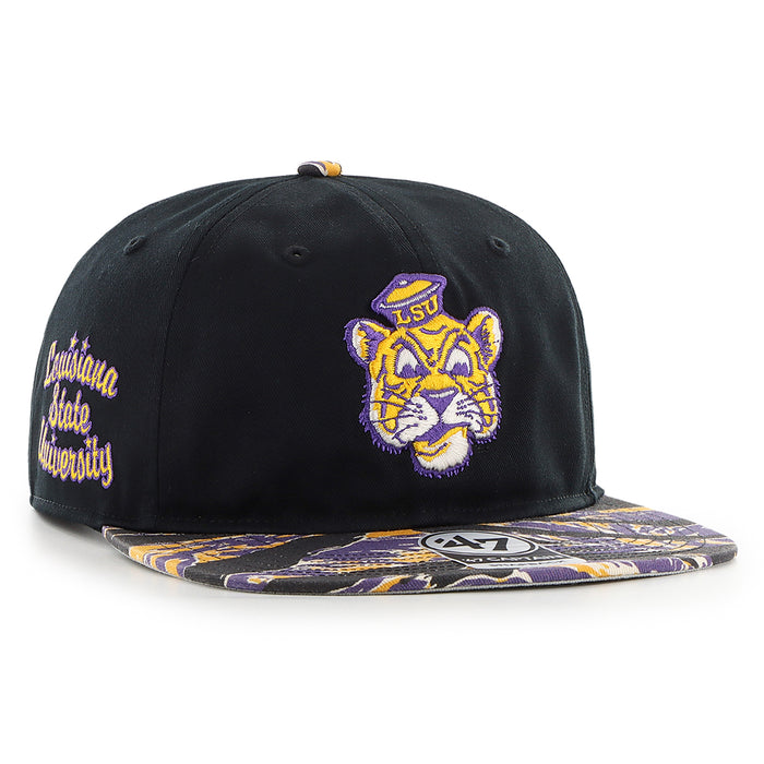 LSU Tigers 47 Brand Beanie Mike Bayou '47 Captain RL Adjustable Hat - Black