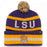 LSU Tigers 47 Brand Beanie Mike Bering Cuffed Knit With Pom - Purple