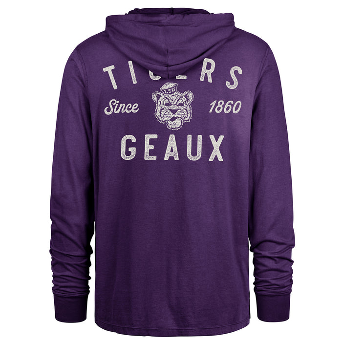 LSU Tigers 47 Brand Beanie Mike Dusted Overhand Jersey Lightweight Hooded Long Sleeve - Purple