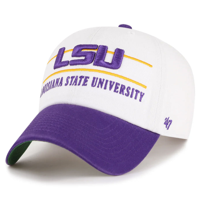 LSU Tigers 47 Brand Double Header Clean Up Adjustable Hat - White / Purple