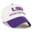 LSU Tigers 47 Brand Double Header Clean Up Adjustable Hat - White / Purple