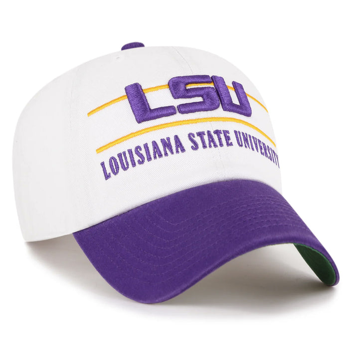 LSU Tigers 47 Brand Double Header Clean Up Adjustable Hat - White / Purple