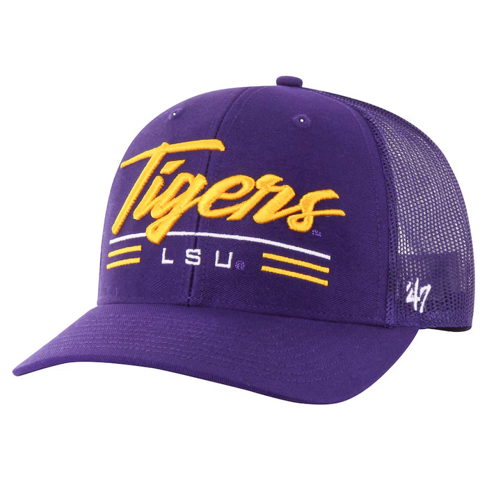 LSU Tigers 47 Brand Garner Structured Mesh 47 MVP Trucker Hat - Purple