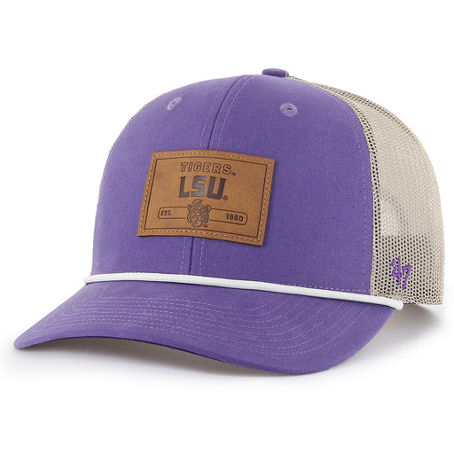 LSU Tigers 47 Brand Trundle Patch Five-Panel Rope Mesh Trucker Hat - Purple