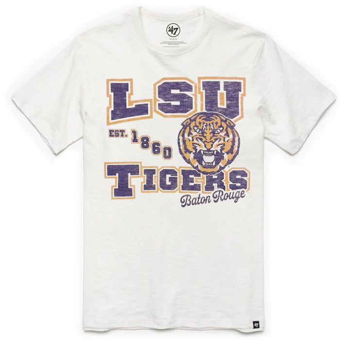 LSU Tigers 47 LSU Tigers Seal Cross Cut Scrum T-shirt - Sandstone