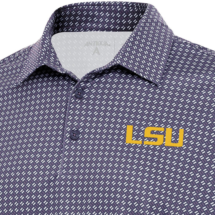 LSU Tigers Antigua Apparel Tack Pattern Performance Polo - Purple