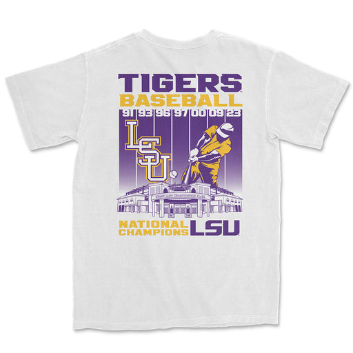 LSU Tigers Baseball Player Championships Garment Dyed T-Shirt - White