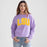 LSU Tigers Chicka-d Jumbo Outline Malibu Cropped Crewneck Sweatshirt - Orchid