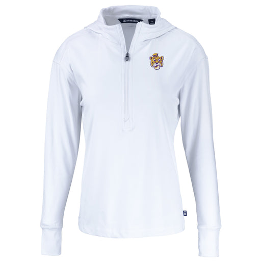 LSU Tigers Cutter & Buck Beanie Mike Women's Lightweight Daybreak Eco Half Zip Pullover - White