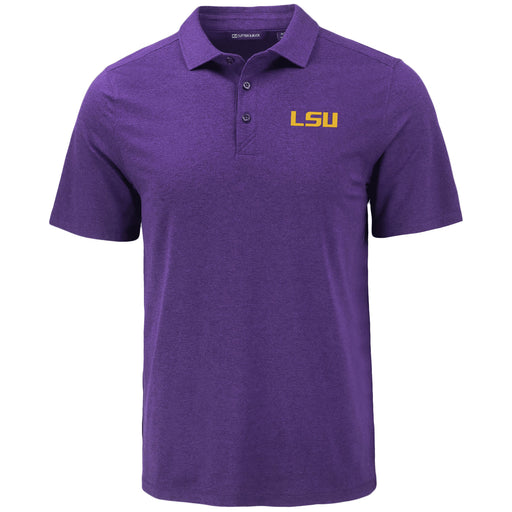 LSU Tigers Cutter & Buck Coastline Epic Comfort Lightweight Jersey Eco Recycled Polo - Purple