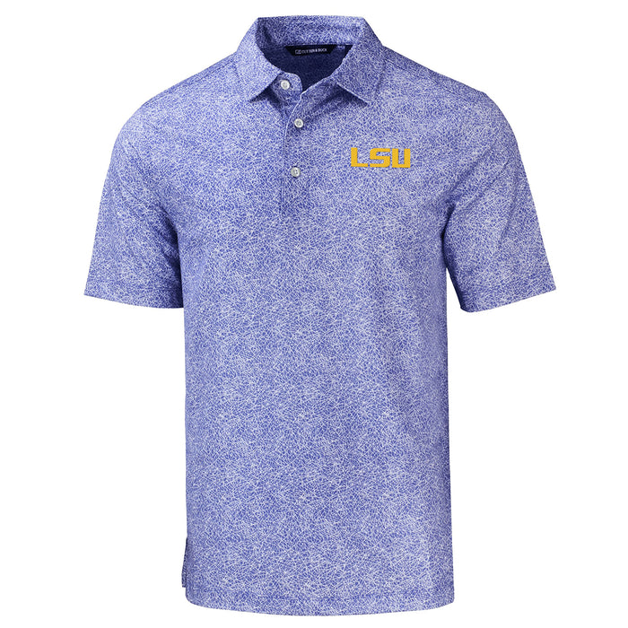 LSU Tigers Cutter & Buck Pike Constellation Print Stretch Polo - Hyacinth