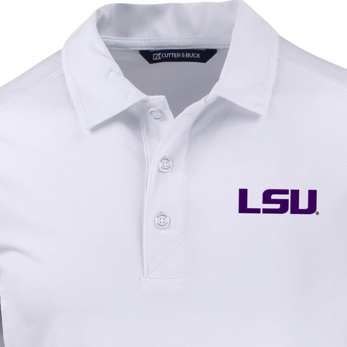 LSU Tigers Cutter & Buck Prospect Textured Stretch Polo - White