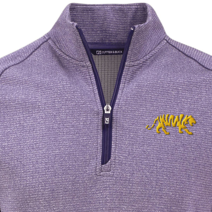 LSU Tigers Cutter & Buck Silhouette Peshastin Eco Fleece Half Zip Pullover - Purple