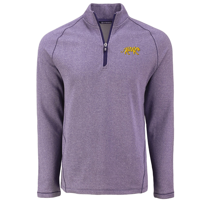 LSU Tigers Cutter & Buck Silhouette Peshastin Eco Fleece Half Zip Pullover - Purple