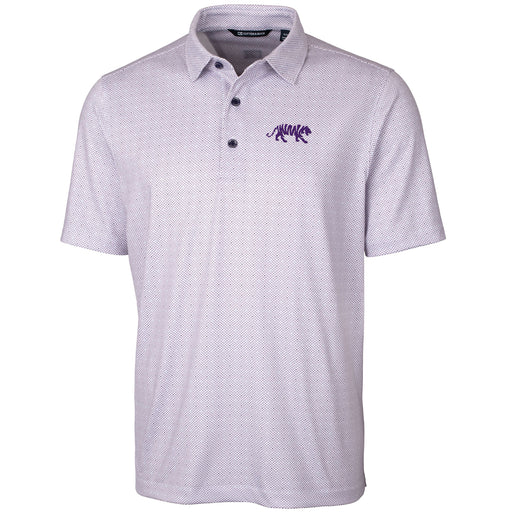 LSU Tigers Cutter & Buck Silhouette Tiger Pike Double Dot Print Stretch Polo - Purple