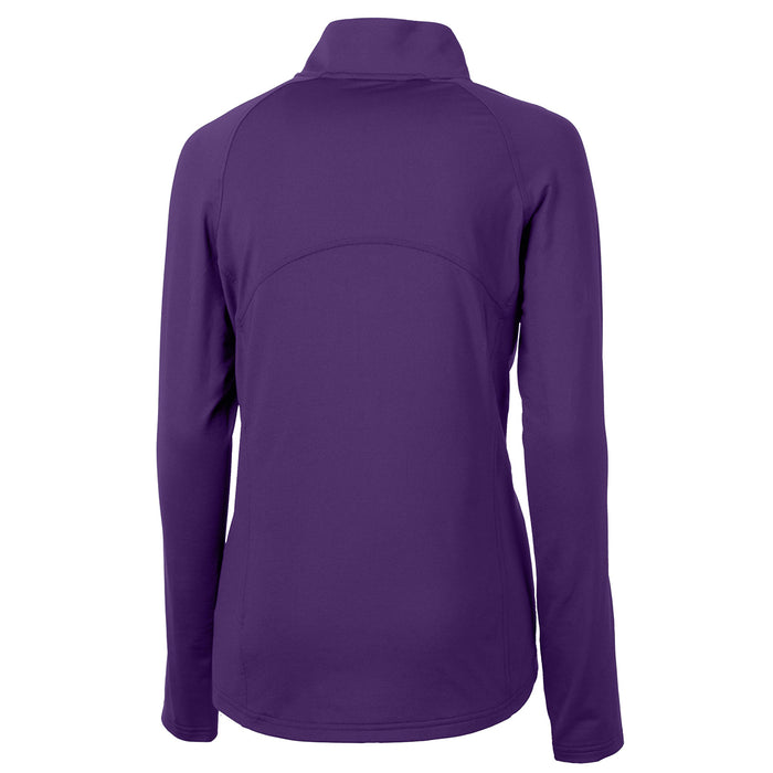 LSU Tigers Cutter & Buck Women's Adapt Eco Knit Stretch Half Zip Pullover - Purple