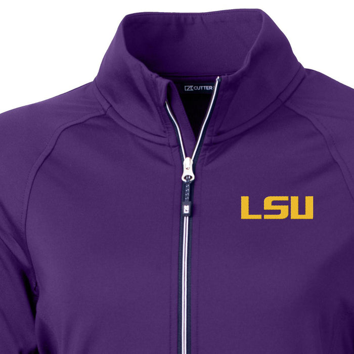 LSU Tigers Cutter & Buck Women's Adapt Eco Knit Stretch Half Zip Pullover - Purple