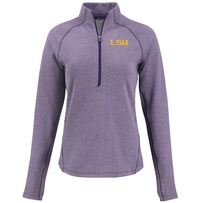 LSU Tigers Cutter & Buck Women's Peshastin Eco Fleece Half Zip Pullover - Purple