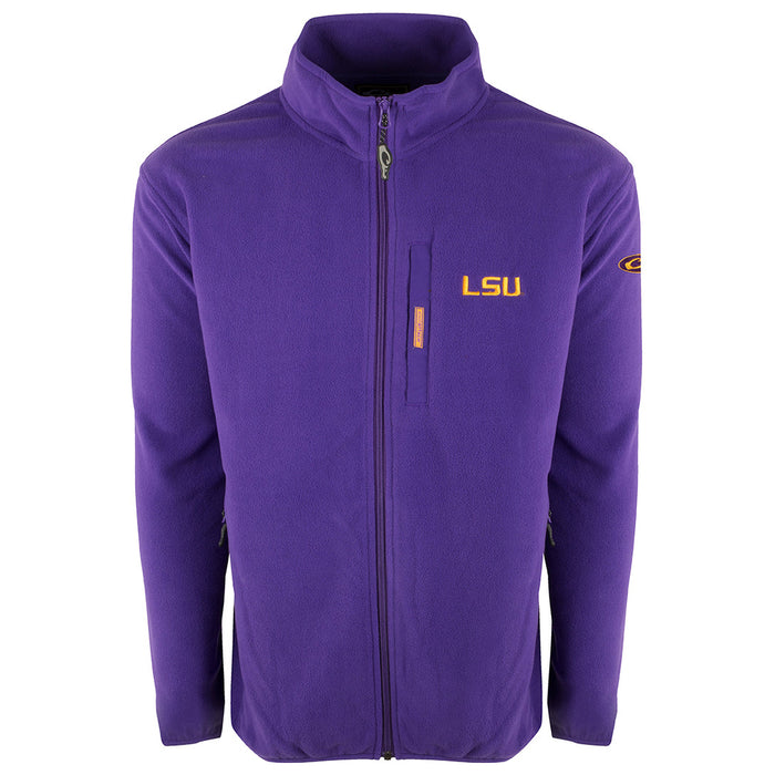 LSU Tigers Drake Full Zip Camp Fleece Jacket Purple