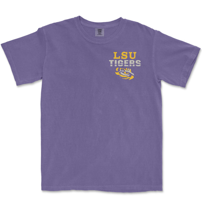 LSU Tigers Football Retro Poster Garment Dyed T-Shirt - Grape