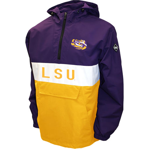 LSU Tigers Franchise Club Alpha Anorak 1/4 Zip Pullover Jacket - Purple / Gold / White